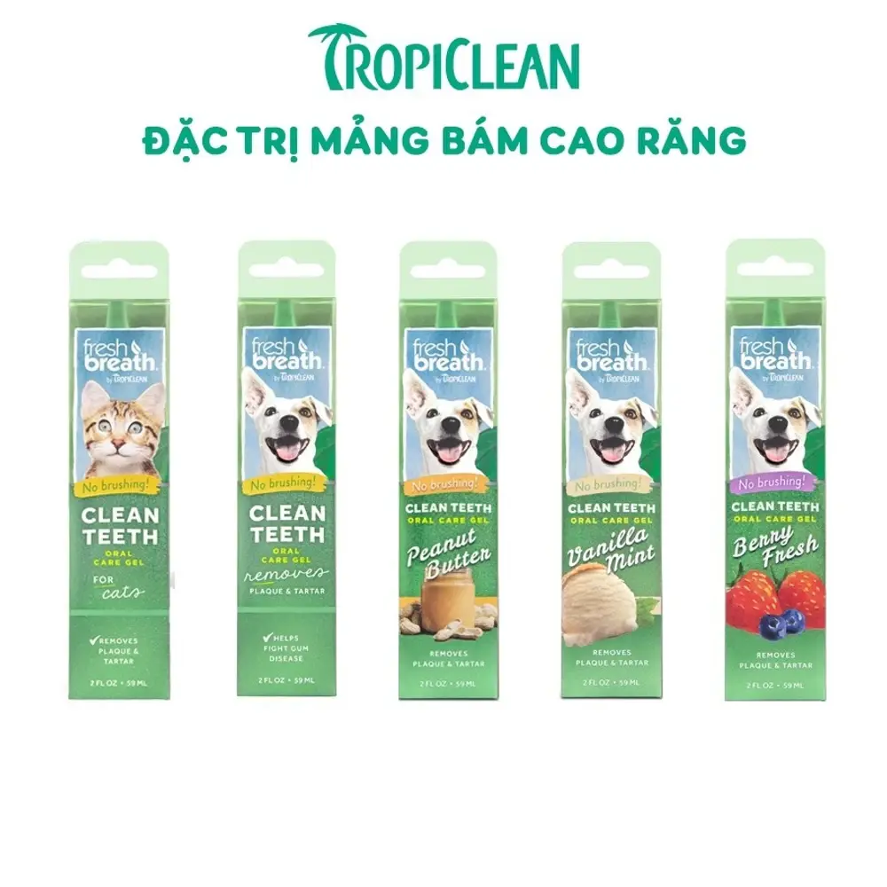 Ảnh sản phẩm Gel Vệ Sinh Răng Miệng Chó Mèo TropiClean Fresh Breath - Chai lớn 59ml (Nhập khẩu Mỹ) (HSD T6/26)