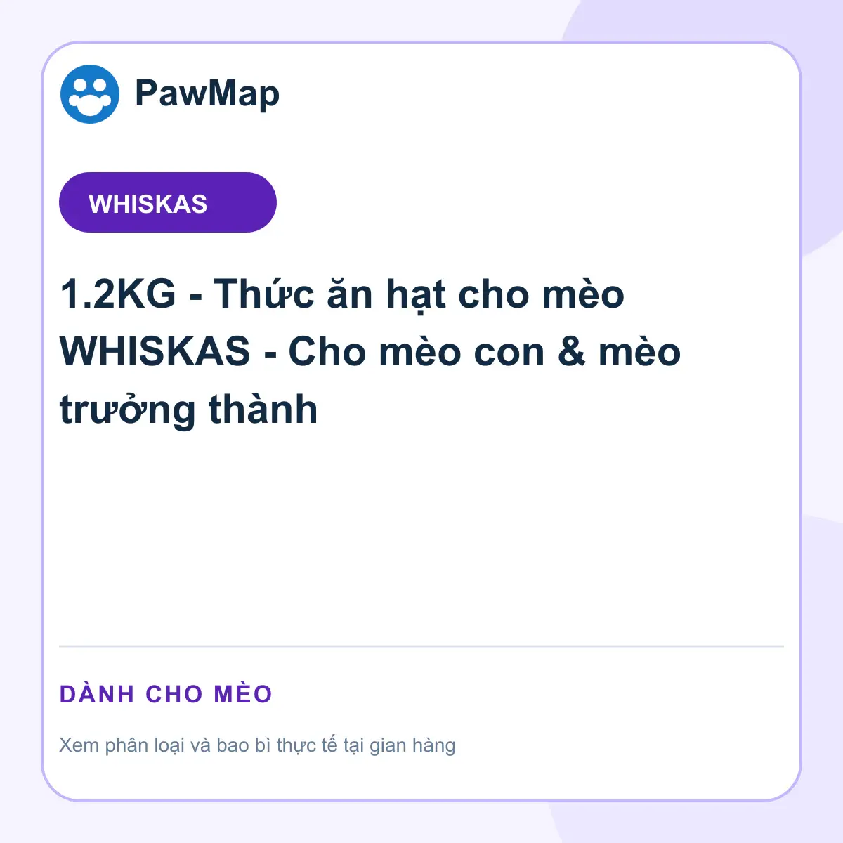 Ảnh sản phẩm 1.2KG - Thức ăn hạt cho mèo WHISKAS - Cho mèo con & mèo trưởng thành