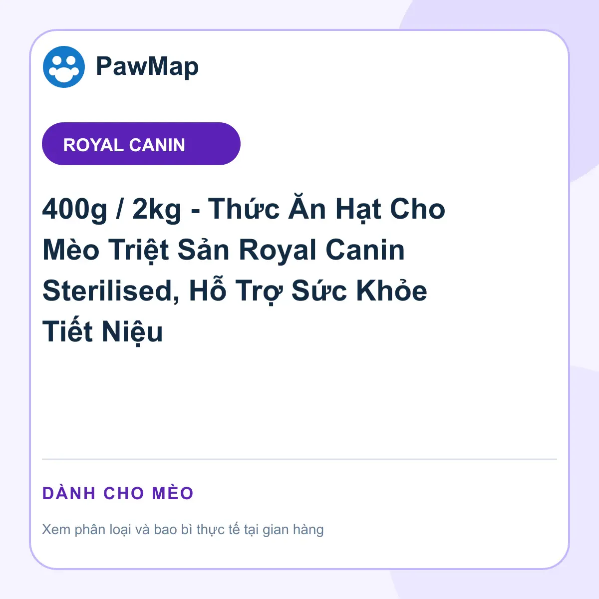 Ảnh sản phẩm 400g / 2kg - Thức Ăn Hạt Cho Mèo Triệt Sản Royal Canin Sterilised, Hỗ Trợ Sức Khỏe Tiết Niệu