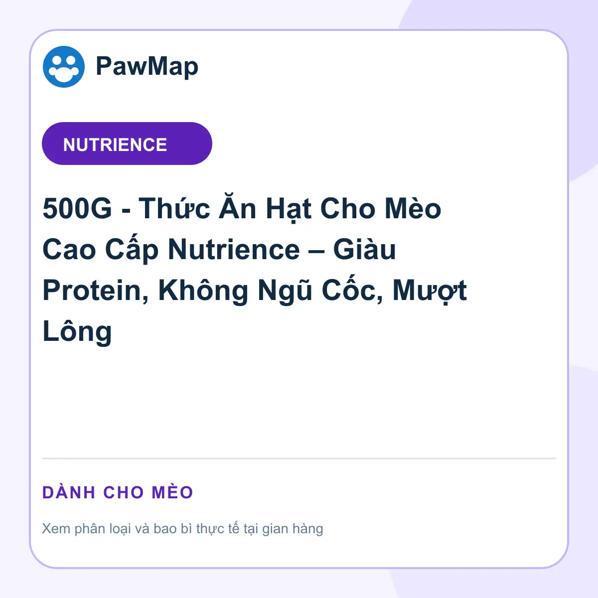 Ảnh sản phẩm 500G - Thức Ăn Hạt Cho Mèo Cao Cấp Nutrience – Giàu Protein, Không Ngũ Cốc, Mượt Lông