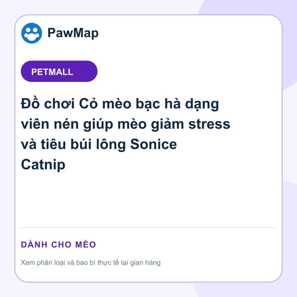Ảnh sản phẩm Đồ chơi Cỏ mèo bạc hà dạng viên nén giúp mèo giảm stress và tiêu búi lông Sonice Catnip