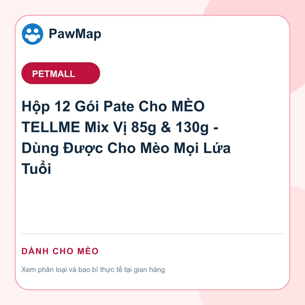 Ảnh sản phẩm Hộp 12 Gói Pate Cho MÈO TELLME Mix Vị 85g & 130g - Dùng Được Cho Mèo Mọi Lứa Tuổi